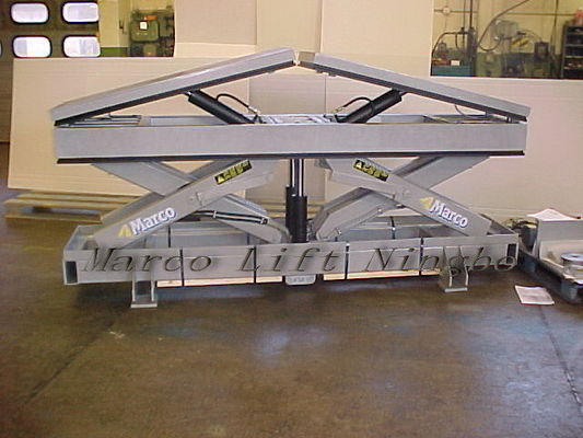 Personalização Marco Twin Scissor Lift Table com plataforma inclinada