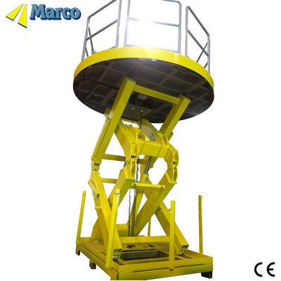 Máquina de armazenamento Marco Mesa de elevação de tesoura alta com certificação CE e corrimão de segurança